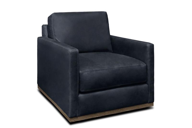 Monterrey 30.5" Wide Upholstered Swivel Chair, Napa Admiral