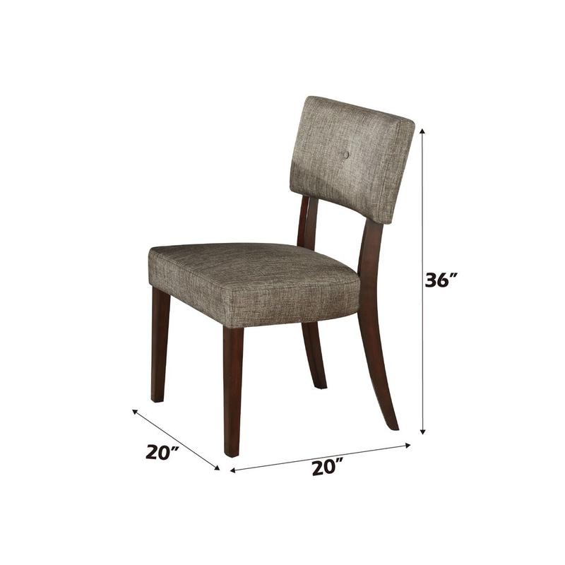 Drake Gray Fabric & Espresso Side Chair (Set-2)