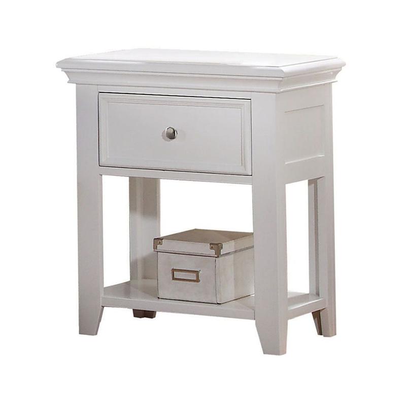 Lacey White Nightstand W/1 Drawer