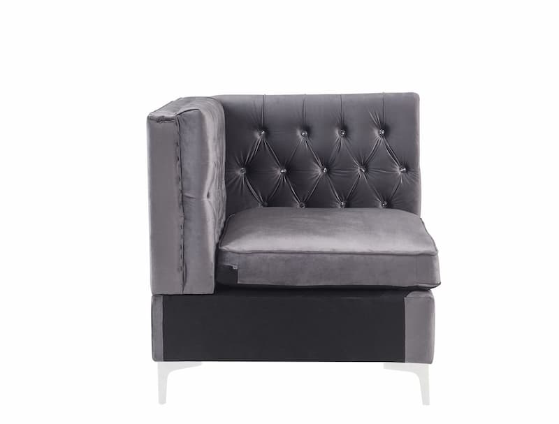 Jaszira Gray Velvet Modular - Wedge