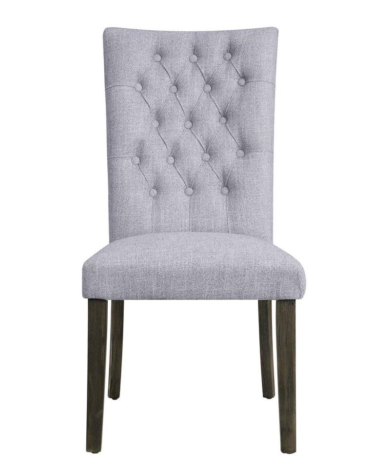 Merel Gray Linen & Gray Oak Side Chair (Set-2)