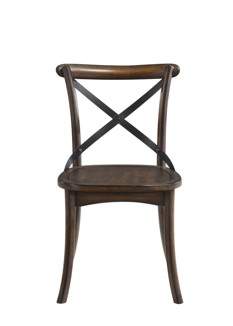 Kaelyn Dark Oak & Black Side Chair (Set-2)