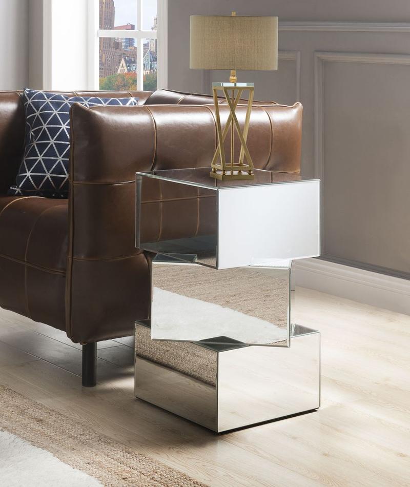 Dominic Mirrored End Table