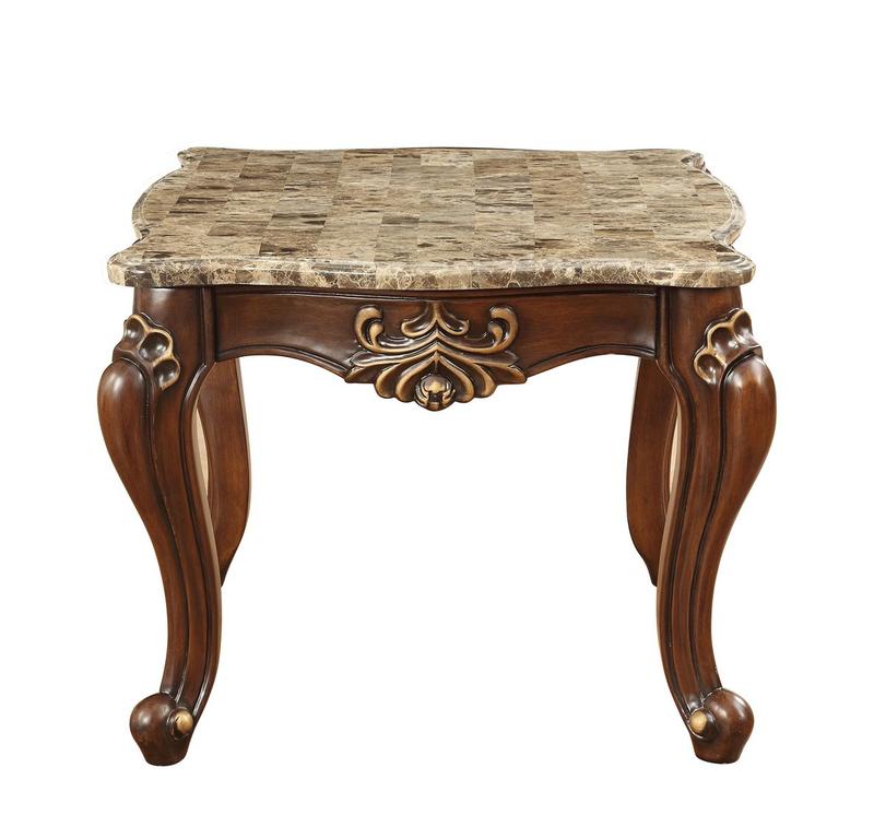Shalisa Marble Top & Walnut End Table