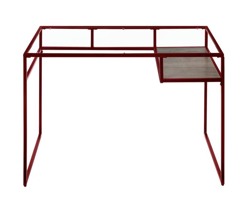 Yasin Red & Glass Writing Desk