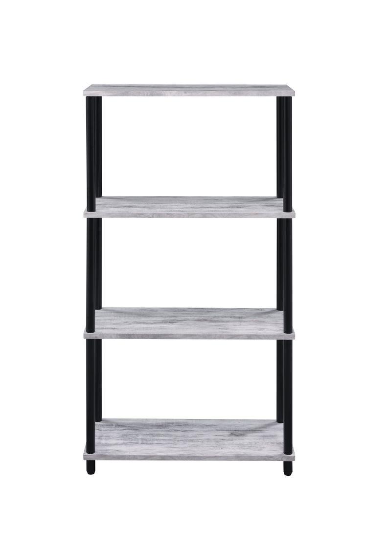Nypho Antique White & Black Finish Bookshelf