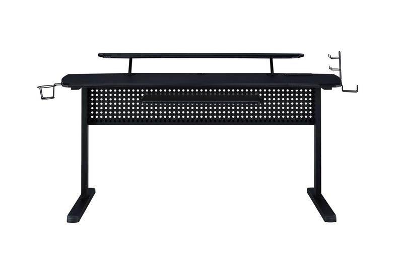 Vildre Black Finish Gaming Desk W/USB