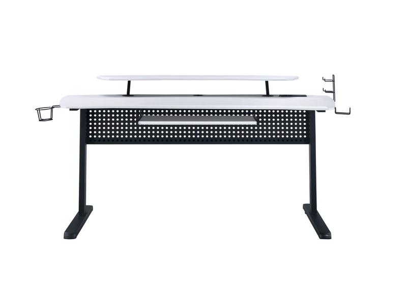 Vildre Black & White Finish Gaming Desk W/USB