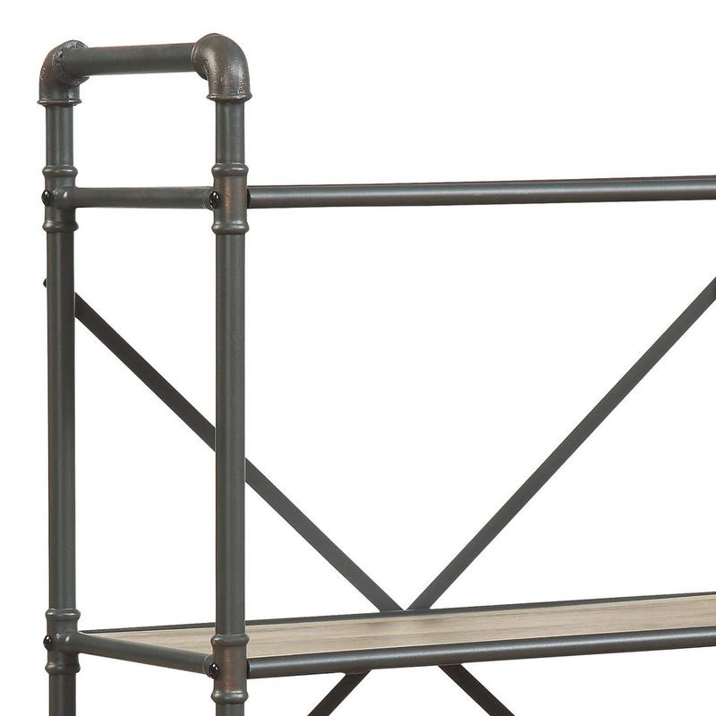 Itzel Antique Oak & Sandy Gray Bookshelf