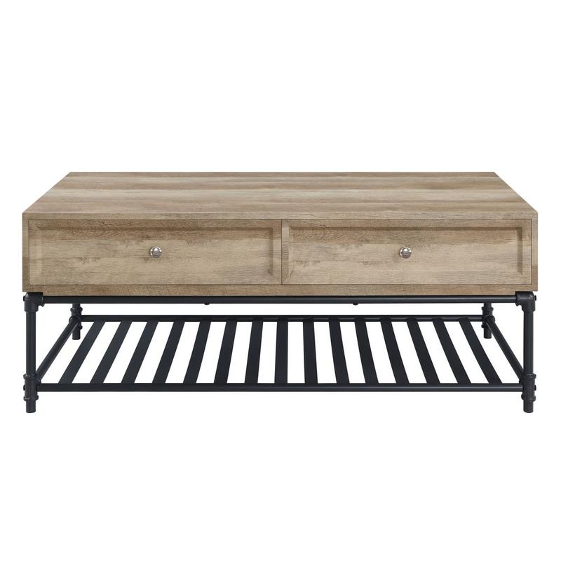Brantley II Oak & Sandy Black Finish Coffee Table