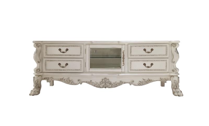 Dresden Bone White Finish Tv Stand