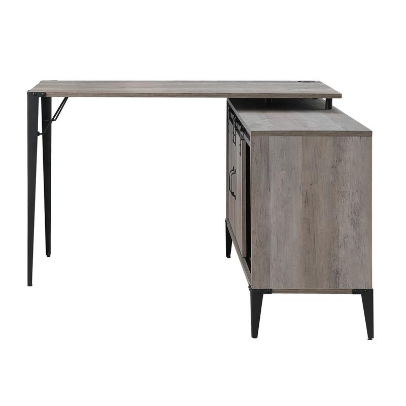 Zakwani Gray Oak & Black Finish Writing Desk