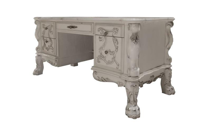 Dresden Bone White Finish Executive Writing Desk