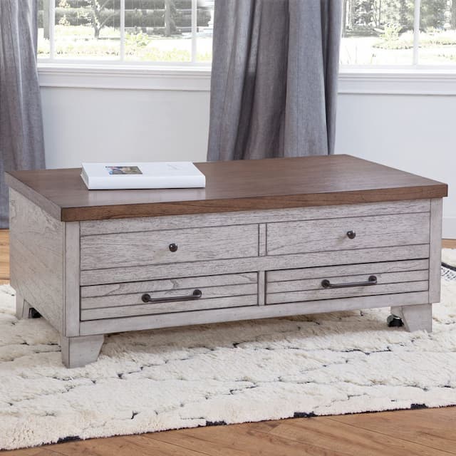 Bear Creek Lift Top Cocktail Table - Ivory