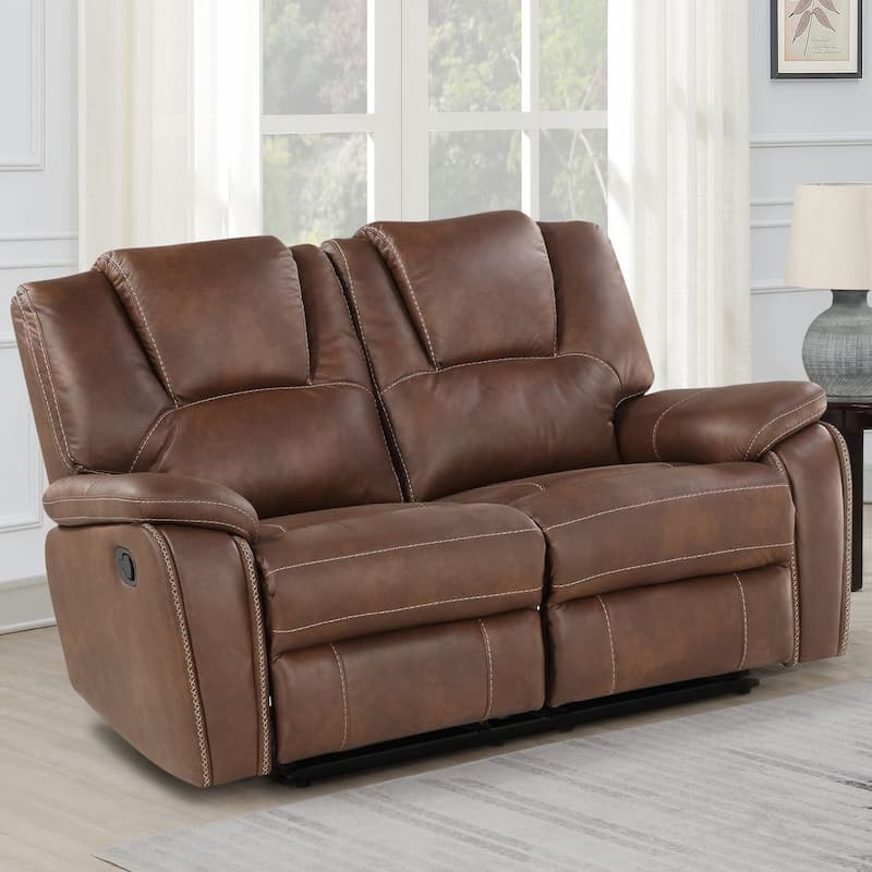 Katrine Manual Reclining Loveseat - Brown