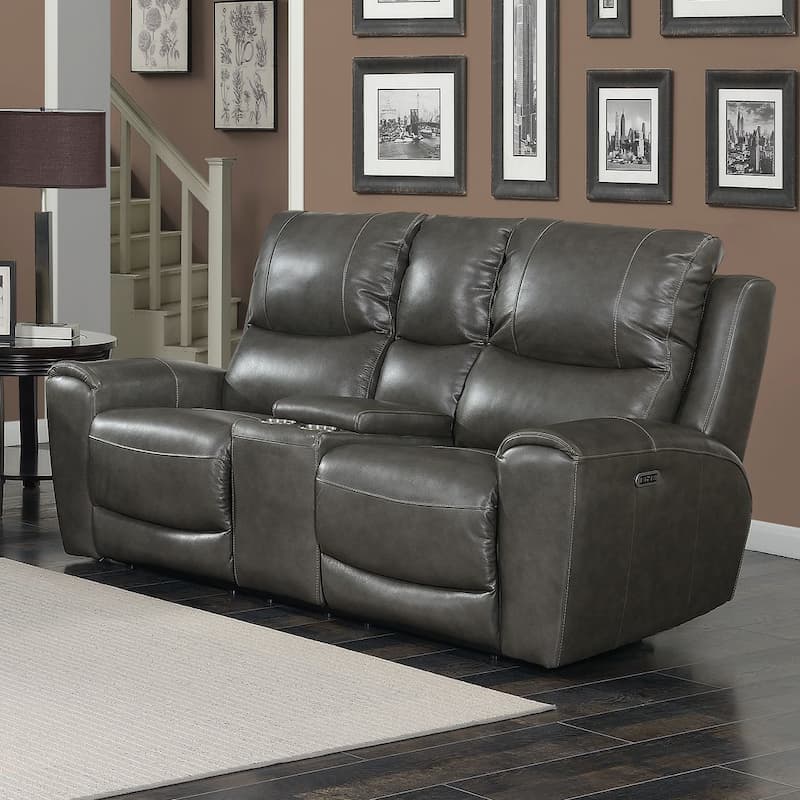 Laurel Power Reclining Console Loveseat - Grey