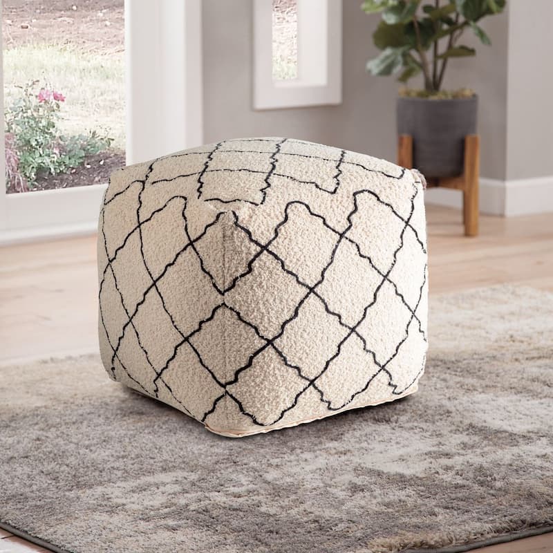 Lattice Square Pouf