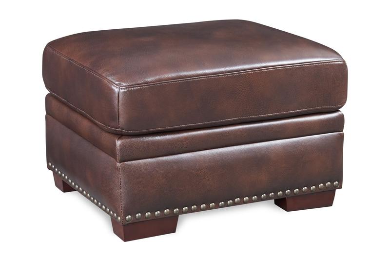 Toulouse Top Grain Leather Ottoman
