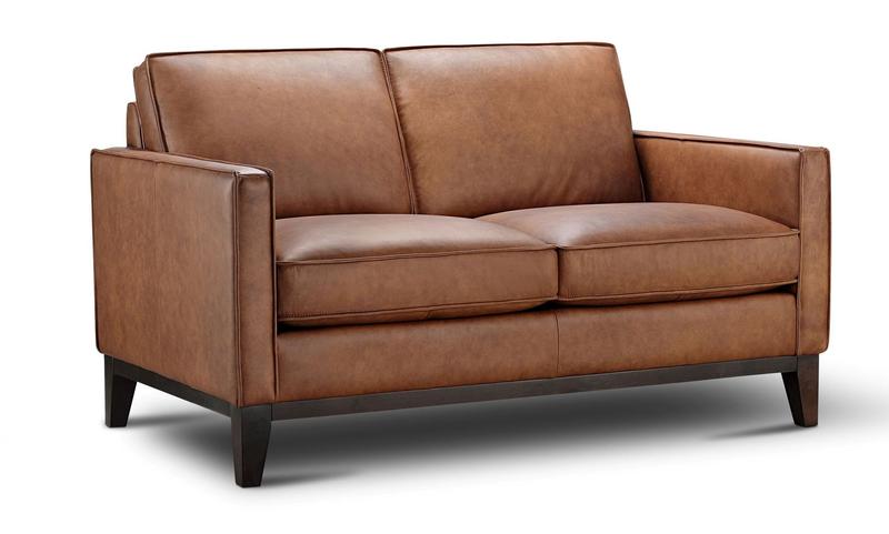 Pimlico Contemporary 100% Top Grain Leather Loveseat