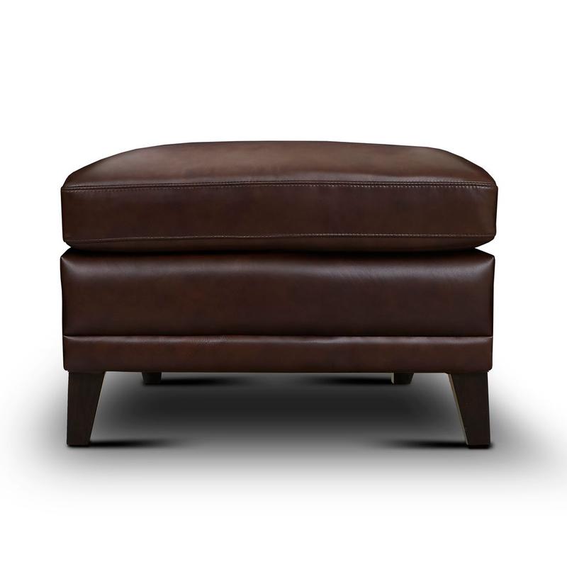 Sienna 100% Genuine Leather Midcentury Modern Ottoman