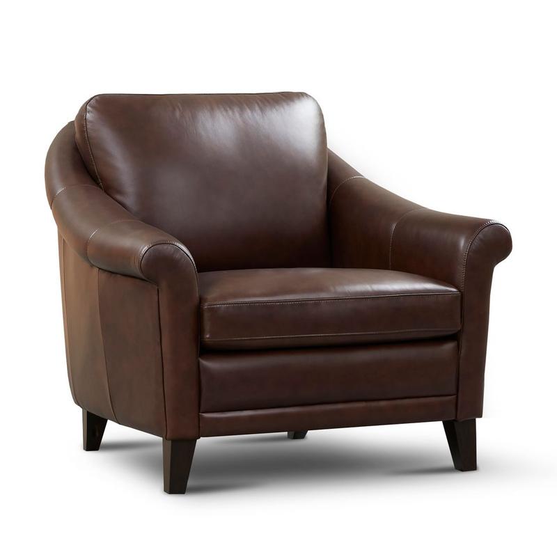 Sienna 100% Genuine Leather Midcentury Modern Armchair