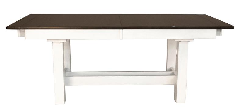 Mariposa 78" - 132" Trestle Table With (3) 18" Butterfly Leaves, Cocoa-Chalk Finish