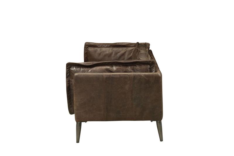 Porchester Distress Chocolate Top Grain Leather Sofa