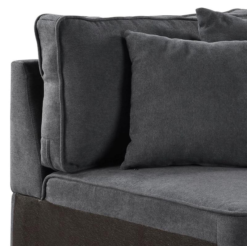 Silvester Gray Fabric Modular - Right Facing Chair W/2 Pillows
