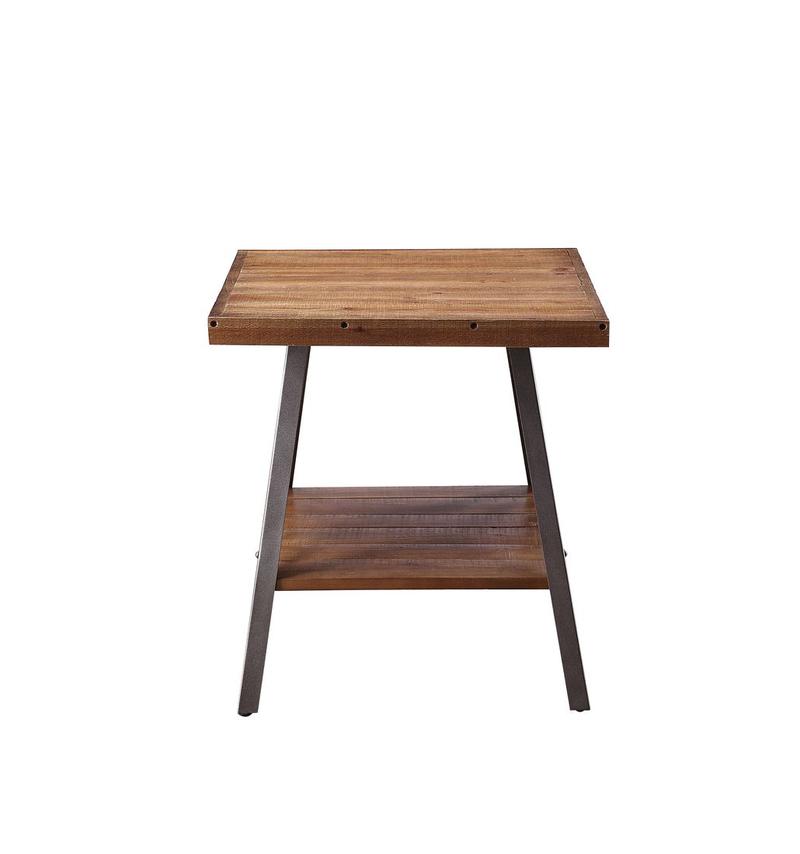 Ikram Weathered Oak & Sandy Black End Table (Set-2)
