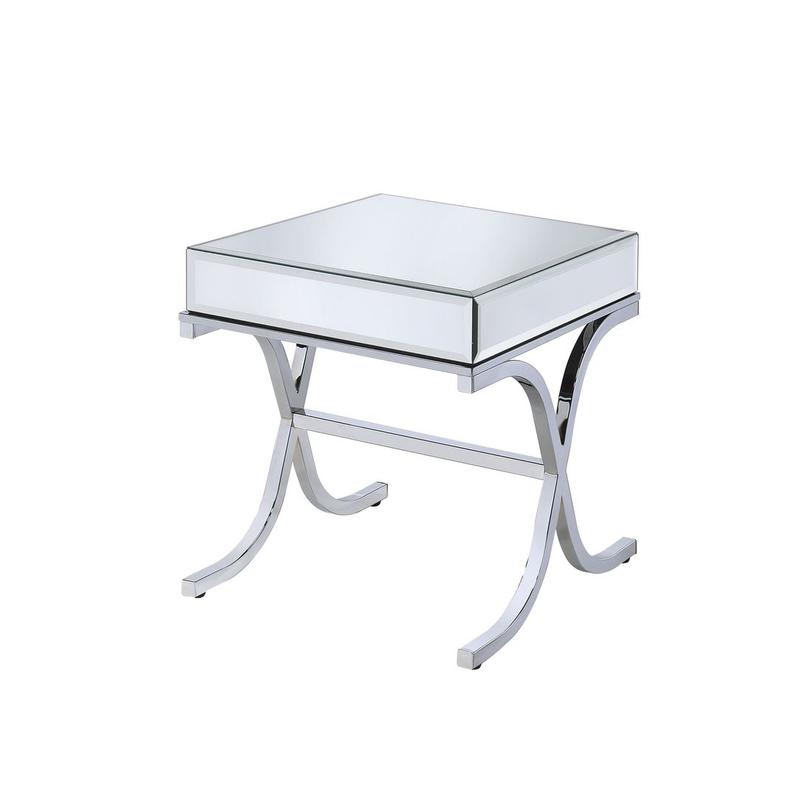 Yuri Mirrored & Chrome End Table