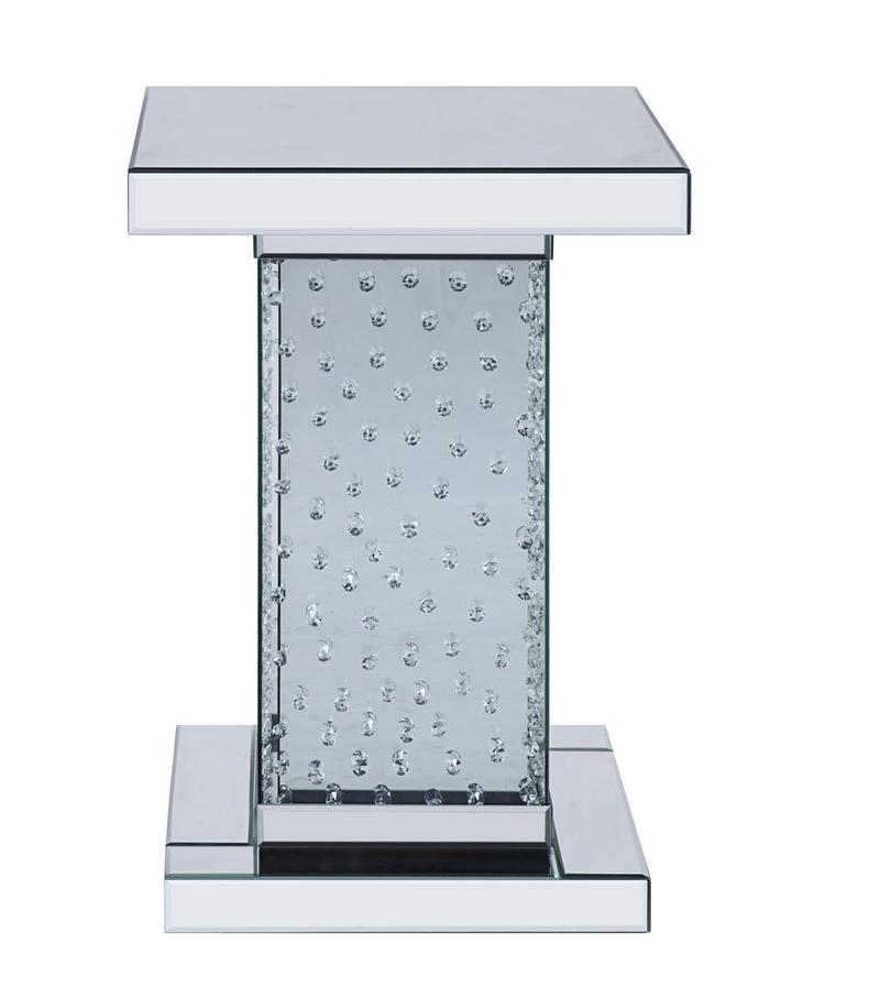 Nysa Mirrored & Faux Crystals End Table