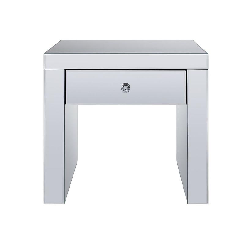 Noralie Mirrored & Faux Diamonds End Table
