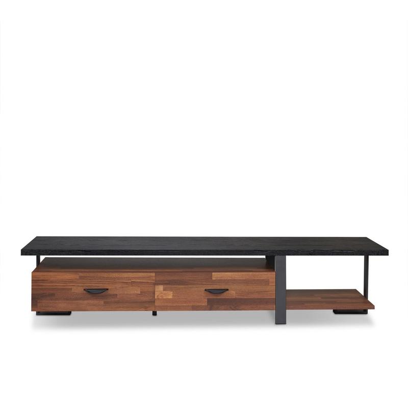 Elling Walnut & Black Tv Stand