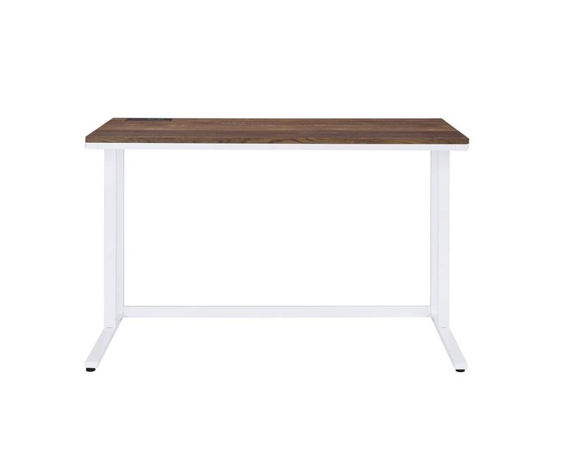 Tyrese Walnut & White Finish Writing Desk W/USB