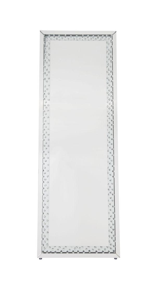 Nysa Mirrored & Faux Crystals Floor Mirror