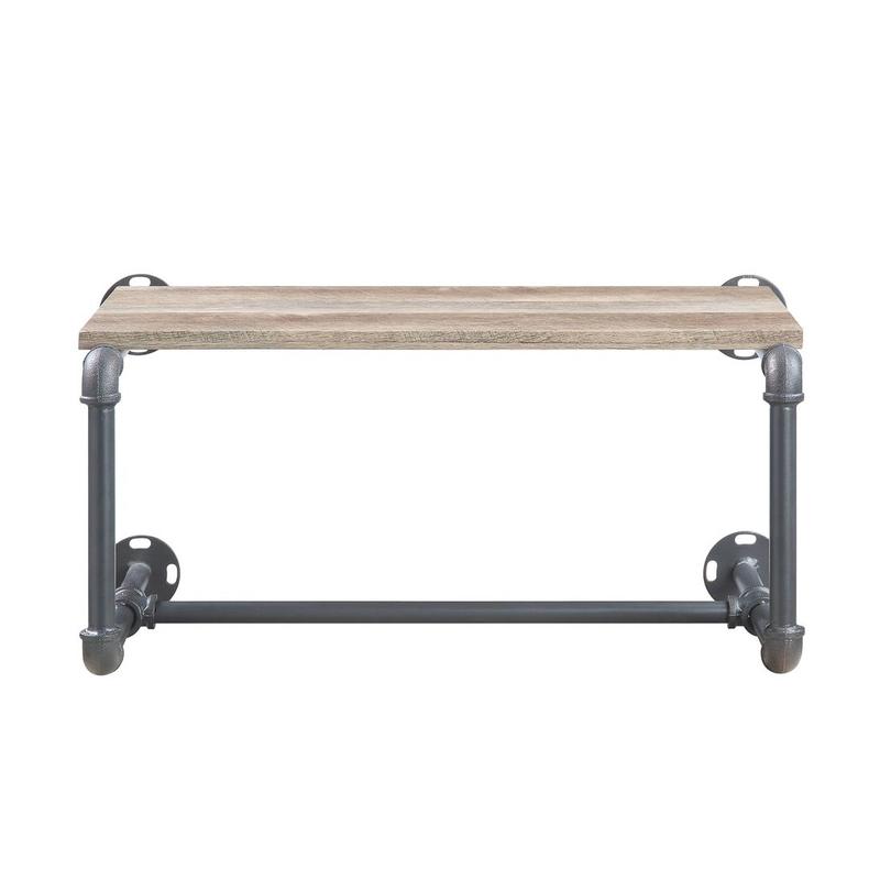 Brantley Oak & Sandy Gray Finish Wall Rack