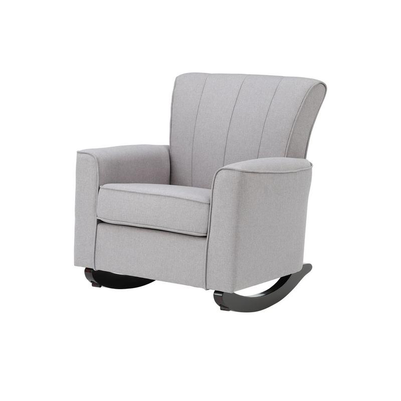 Denzell Gray Linen Rocking Chair