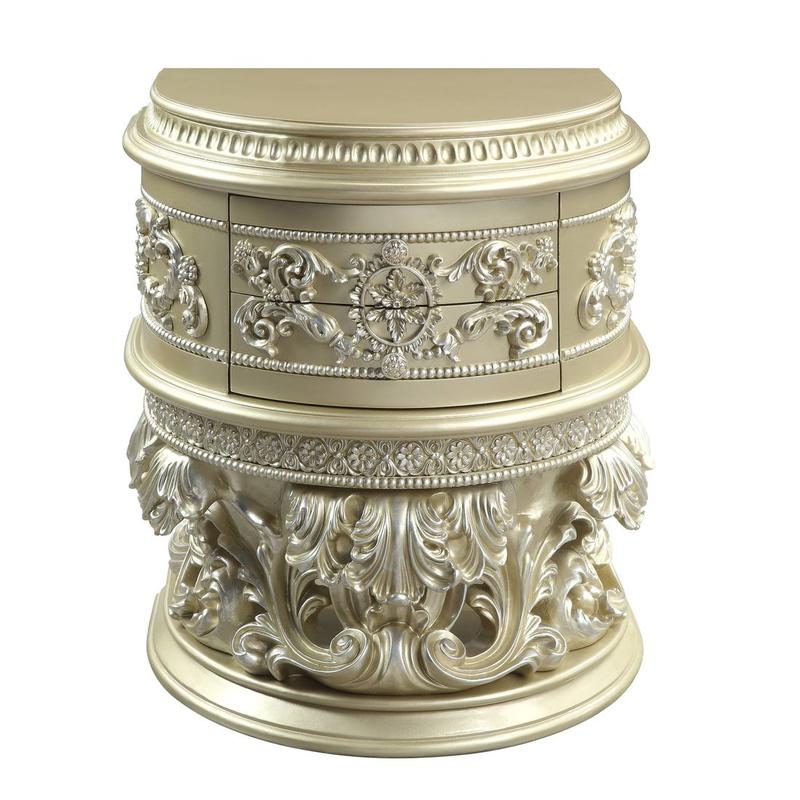 Vatican Champagne Silver Finish Nightstand