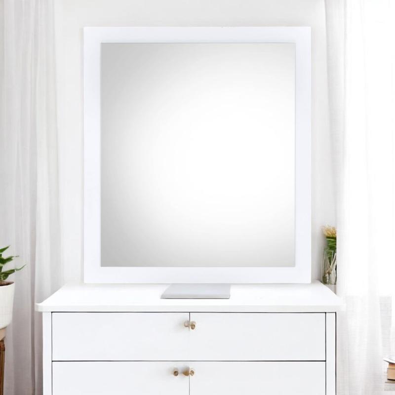 Perse White Finish Mirror