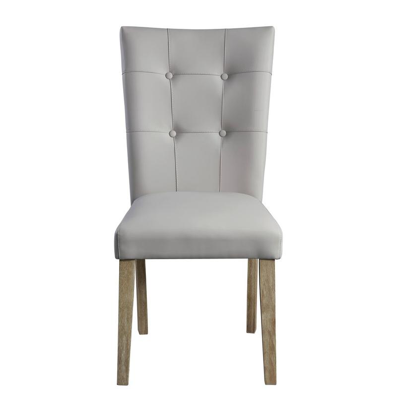 Charnell Gary Synthetic Leather & Oak Finish Side Chair (Set-2)