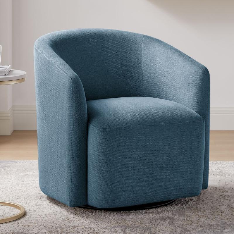 Amhurst Blue Swivel Barrel Chair
