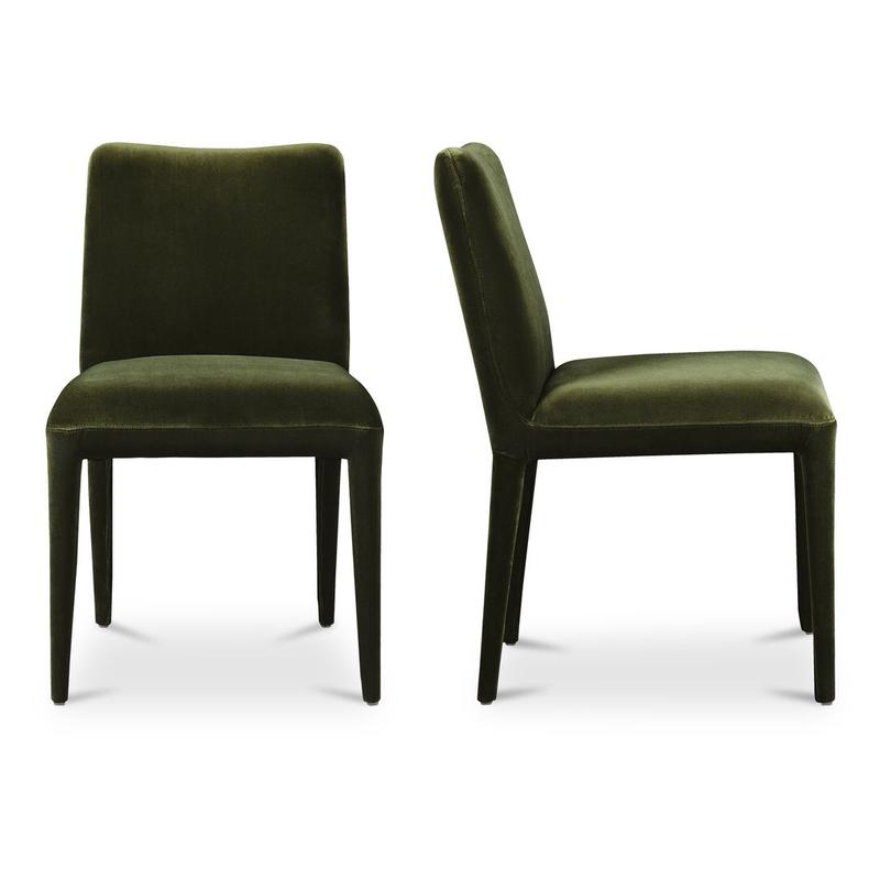 CALLA DINING CHAIR GREEN VELVET-SET OF TWO