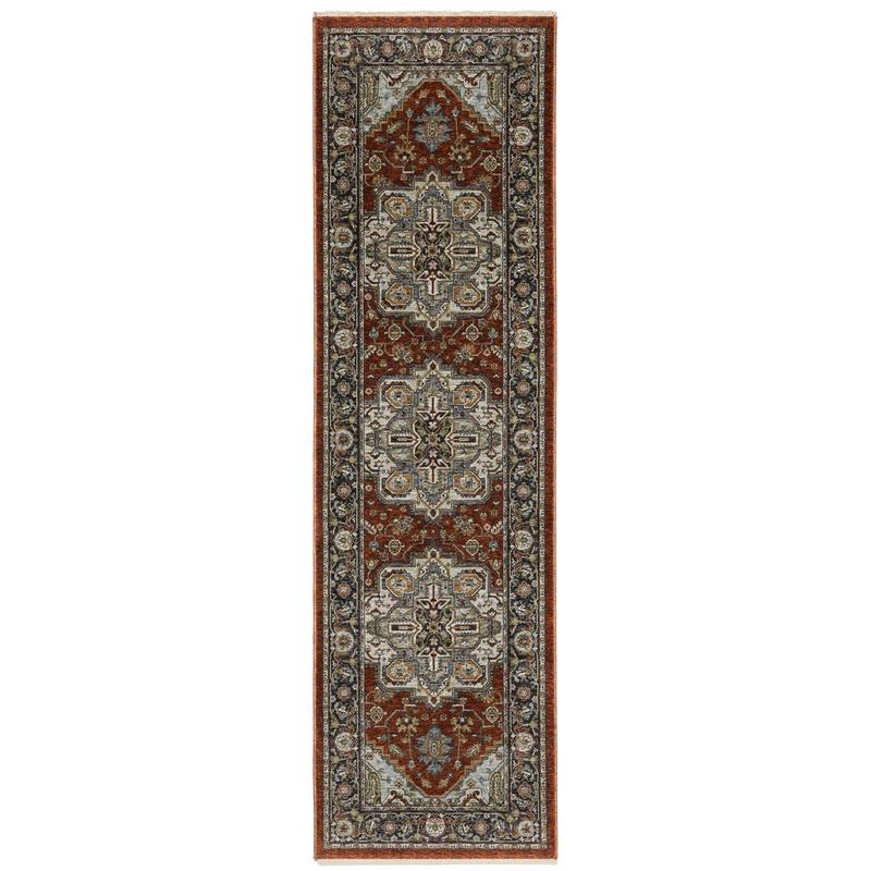 Aberdeen 1144R Red/ Blue Indoor Area Rug - 2'3" x 7'6"
