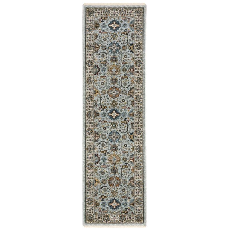 Aberdeen 561W1 Blue/ Beige Indoor Area Rug - 2'3" x 7'6"