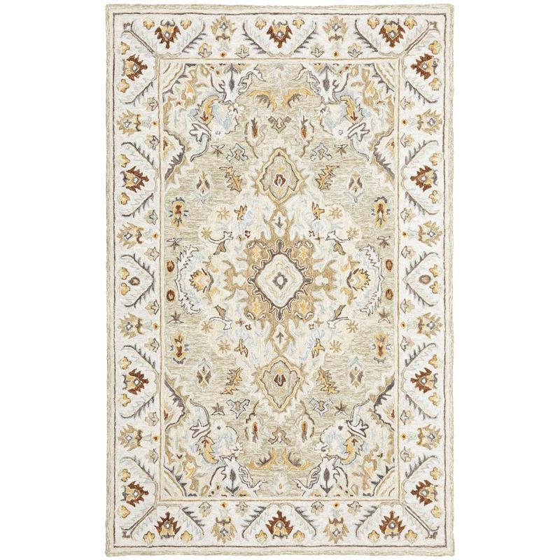 Alfresco 28403 Ivory/ Beige Hand-crafted Wool Area Rug - 3'6" x 5'6"