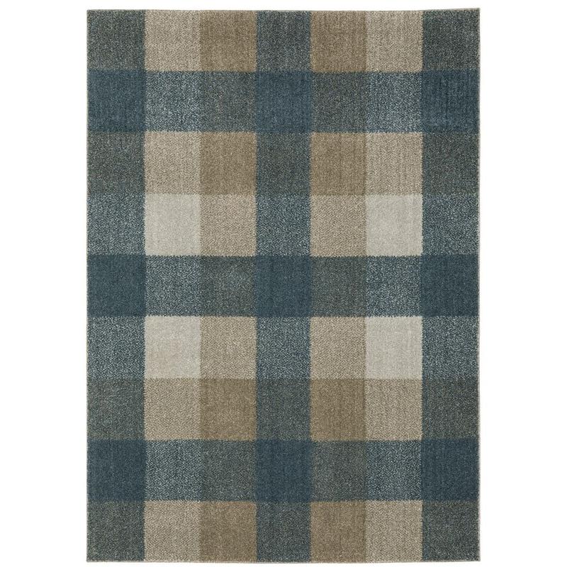 Alton 5093X Teal/ Grey Indoor Area Rug - 6'7" x 9'6"