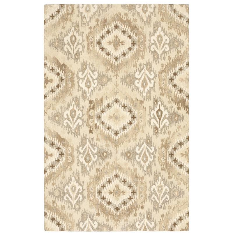 Anastasia 68003 Beige/ Ivory Hand-crafted Wool Area Rug - 5' x 8'