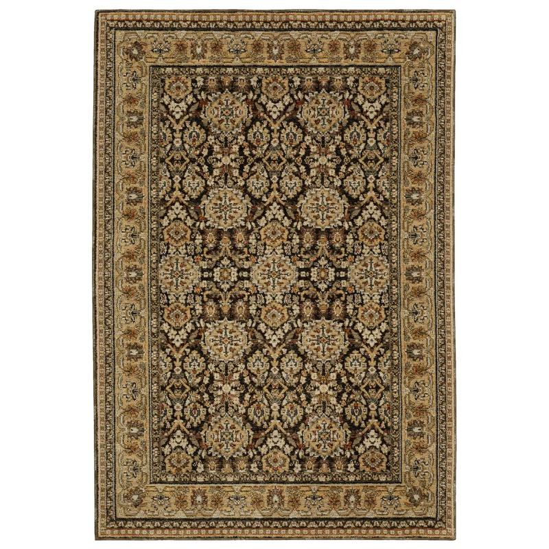 Andorra 2431A Brown/ Gold Indoor Area Rug - 1'10" x 3'2"
