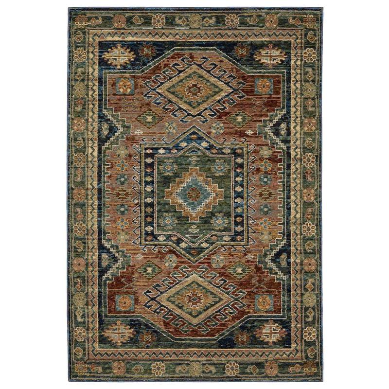Andorra 2442A Blue/ Multi Indoor Area Rug - 1'10" x 3'2"