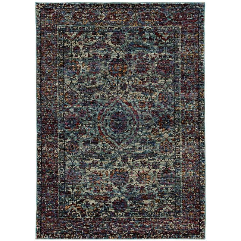 Andorra 6846B Blue/ Purple Indoor Area Rug - 10' x 13'2"